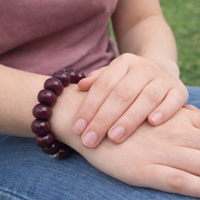 Natural Ruby Bracelet | Smooth 12–15mm Rondelle Beads 16 Pcs 305 Carats | Burgundy Red VS Clarity | 7 Inch Elegant Beaded Gemstone Jewelry