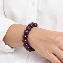 Natural Ruby Bracelet 7 Inch Rondelle 12-15mm Smooth Plain Minimalist Gemstone Jewelry for Vitality and Creativity