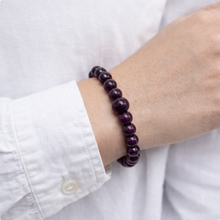 Natural Ruby Bracelet | Smooth 5–9mm Rondelle Beads 33 Pcs 88 Carats | Scarlet Red VVS Clarity | July Birthstone Gemstone Jewelry