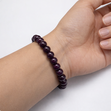 Natural Ruby Bracelet | Smooth 5–9mm Rondelle Beads 33 Pcs 88 Carats | Scarlet Red VVS Clarity | July Birthstone Gemstone Jewelry