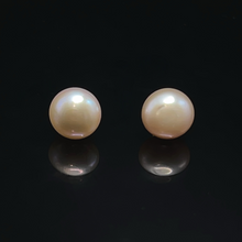 Handmade Freshwater Pearl Stud Earrings Lavender Button Shaped Plain Smooth 8-10mm Chic Studs for Calm Energy Love and Care