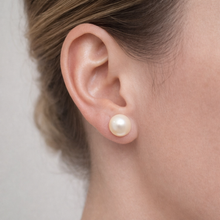 Handmade Freshwater Pearl Stud Earrings Lavender Button Shaped Plain Smooth 8-10mm Chic Studs for Calm Energy Love and Care