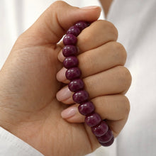 Natural Lustrous Ruby Bracelet | Smooth 9–11mm Rondelle Beads 23 Pcs 191 Carats | Burgundy Red VVS Clarity | High Quality Gemstone Jewelry