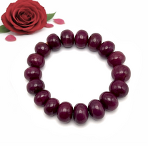 Ruby Bracelet 12-15mm Rondelle Plain VVS Clarity Burgundy Color Unisex July Birthstone Natural Gemstone Jewelry Protection From Negative Energy.