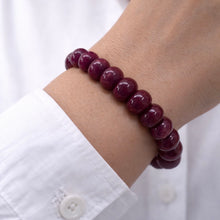 Ruby Bracelet 12-15mm Rondelle Plain VVS Clarity Burgundy Color Unisex July Birthstone Natural Gemstone Jewelry Protection From Negative Energy.