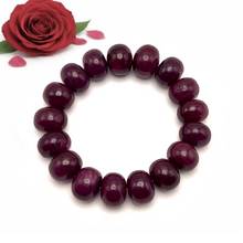Classic Natural Ruby Bracelet 14-15mm Rondelle Plain VVS Clarity Burgundy Color Unisex July Birthstone Gemstone Jewelry Success, Fame & Prosperity
