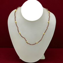 Garnet Natural 3mm with 925 Sterling Silver Station Necklace Faceted Rondelle Beaded Gemstone Gold Charms January Birthstone