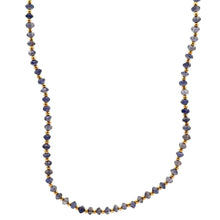 Natural Iolite 3mm with 925 Sterling Silver Station Necklace Faceted Rondelle Beaded Gemstone Plain Silver Ball Charms Third Eye Chakra