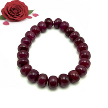 Natural Ruby Bracelet  | Smooth 10-11mm Rondelle | 23 Pcs 228 Carats | Crimson Red VVS Clarity | Classic Gemstone Jewelry