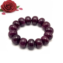 Natural Ruby Bracelet | Smooth 15–16mm Rondelle Beads 15 Pcs 448 Carats | Scarlet Red VVS Clarity | Fine Gemstone Jewelry