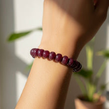 Natural Ruby Bracelet | Smooth 10-12mm Rondelle Beads 21 Pcs 230 Carats | Crimson Red VVS Clarity | For Her Precious Gemstone Jewelry