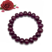 Natural Ruby Bracelet | Smooth 10-12mm Rondelle Beads 21 Pcs 230 Carats | Crimson Red VVS Clarity | For Her Precious Gemstone Jewelry