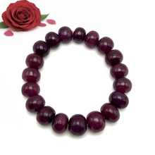 Natural Ruby Bracelet | Smooth 11-14mm Rondelle Beads 19 Pcs 326 Carats | Burgundy Red VVS Clarity | Elegant Gemstone Jewelry