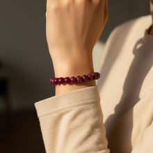 Natural Ruby Bracelet | Smooth 8-9mm Rondelle Beads 25 Pcs 161 Carats | Burgundy Red VVS Clarity | Precious Gemstone Jewelry