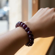 Natural Ruby Bracelet | Smooth 12-14mm Rondelle Beads 17 Pcs 345 Carats | Deep Scarlet Red VVS Clarity | Beaded Gemstone Jewelry