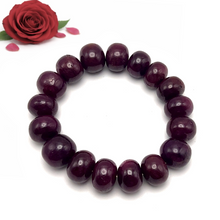 Natural Ruby Bracelet | Smooth 12-14mm Rondelle Beads 17 Pcs 345 Carats | Deep Scarlet Red VVS Clarity | Beaded Gemstone Jewelry