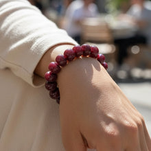 Natural Ruby Bracelet | Smooth 11–13mm Rondelle Beads 18 Pcs 274 Carats | Deep Burgundy Red VVS Clarity | Precious Stone Jewelry