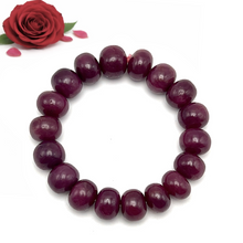 Natural Ruby Bracelet | Smooth 11–13mm Rondelle Beads 18 Pcs 274 Carats | Deep Burgundy Red VVS Clarity | Precious Stone Jewelry