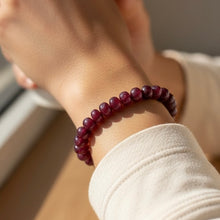 Natural Ruby Bracelet | Smooth 7–9mm Rondelle Beads 28 Pcs 140 Carats | Rich Crimson Red VVS Clarity | High-Clarity Gemstone Jewelry