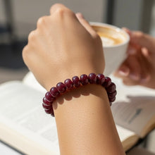 Natural Ruby Bracelet | Smooth 9-10mm Rondelle Beads 25 Pcs 166 Carats | Rich Crimson Red VVS Clarity | Genuine Luxury Gemstone Adjustable Jewelry