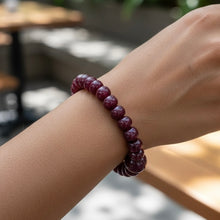 Natural Ruby Bracelet | Smooth 7–15mm Rondelle Beads 27 Pcs 157 Carats | Burgundy Red VVS Clarity | Adjustable Gemstone Jewelry