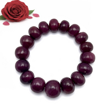 Natural Ruby Bracelet | Smooth 11–15mm Rondelle Beads 17 Pcs 323 Carats | Crimson Red VVS Clarity | Stretchable Gemstone Jewelry