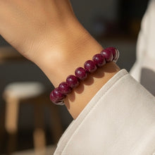 Natural Ruby Bracelet | Smooth 11–15mm Rondelle Beads 17 Pcs 323 Carats | Crimson Red VVS Clarity | Stretchable Gemstone Jewelry