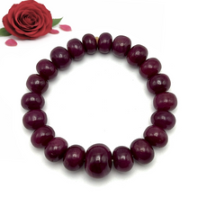 Natural Ruby Bracelet | Smooth 9-11mm Rondelle Beads 21 Pcs 228 Carats | Burgundy Red VVS Clarity | Unisex Gemstone Jewelry