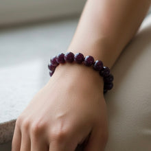 Natural Ruby Stretch Bracelet | Smooth 9-13mm Rondelle Beads 21 Pcs 227 Carats | Merlot Red VVS Clarity | Adjustable Wrist Jewelry