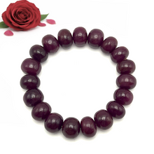 Natural Ruby Bracelet | Smooth 12–13mm Rondelle Beads 19 Pcs 300 Carats | Deep Crimson Red VVS Clarity | Elegant Gemstone Jewelry