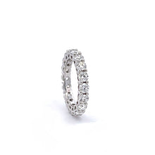 18K White Gold 3.50mm Diamond Natural Full Eternity Ring Band Jewelry