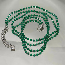 Natural Onyx 4mm with 925 Sterling Silver Station Necklace Faceted Rondelle Beaded Gemstone for Protection Energy