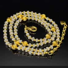 Natural Moonstone 4mm with 925 Sterling Silver Station Necklace Faceted Rondelle Beaded Gemstone Gold Charms June Birthstone