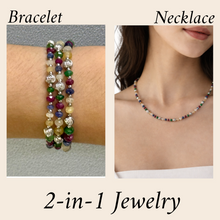 Premium 925 Sterling Silver Station Necklace with Natural Ruby Emerald Sapphire Mix 4mm Faceted Rondelle Beads Gemstone Balance Energy