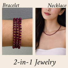 Luxury 925 Sterling Silver Station Necklace with Natural Ruby 4.5mm Faceted Rondelle Beaded Gemstone Power Gem