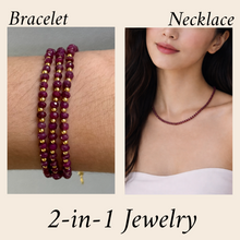 Sophisticated 925 Sterling Silver Station Necklace with Natural Ruby 3.5mm Faceted Rondelle Beaded Gemstone July Birthstone