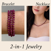 Modern 925 Sterling Silver Station Necklace with Natural Ruby 4.5mm Faceted Rondelle Beaded Gemstone Confidence Stone