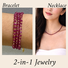 Minimalist Natural Ruby 4mm with 925 Sterling Silver Station Necklace Faceted Rondelle Beaded Gemstone Heart Vitality