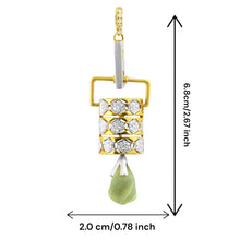 18K Yellow Gold Pendant Earring with Diamond Natural & Lemon Quartz Slider Drop Design Jewellery Set