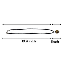 Natural Tiger's Eye Gemstone Pendant Necklace 18mm Ball with Black Twisted Cord Powerful Jewellery