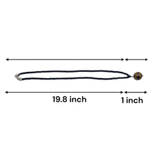 Natural Ball Tiger's Eye Gemstone 18mm Ball Black Twisted Cord Pendant Necklace Associated With Protection Courage And Grounding