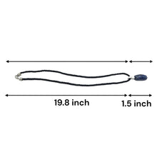 Natural Sodalite Gemstone 26mm Fancy Shape with Black Twisted Cord Pendant Necklace Poet's Stone Unisex Jewelry