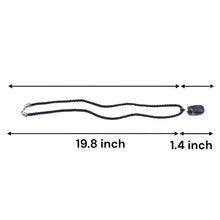 Natural Sodalite Gemstone 24mm Bar Shape Pendant with Black Twisted Cord Unisex Necklace Timeless Everyday Styling