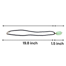 Natural Chalcedony Gemstone 28mm Tumble Shape with Black Twisted Cord Pendant Necklace