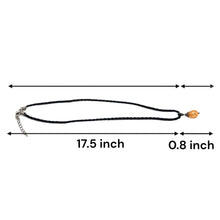 Pendant Light Peach Drop Shape 16mm Glass Stone With Black Twisted Cord Necklace Minimal Style With Warm Tones