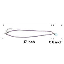 Pendant Light Blue Glass 16mm Drop With Handcrafted Purple Twisted Cord  Necklace Inspired By Calming Tones And Creativity