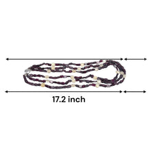 Natural Garnet Plain Tube & Chalcedony Round Handmade Gemstone Beaded 17.2