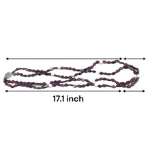 Handmade Natural Garnet Plain Hexagon & Agate Round Gemstone Beaded 17.1