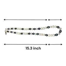 Elegant Two-Tone White and Grey Plain Pearl Necklace