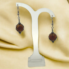 Mocha Brown Smoky Quartz 13.5mm Ball Facet Dangle Gemstone Earrings